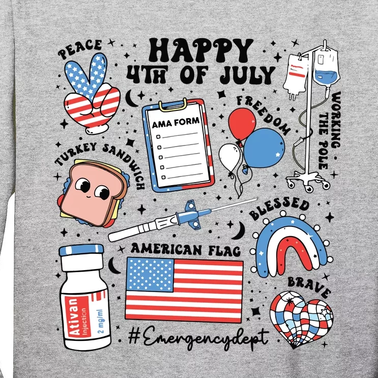 4th Of July Er Nurse Er Nurse Crew Tall Long Sleeve T-Shirt