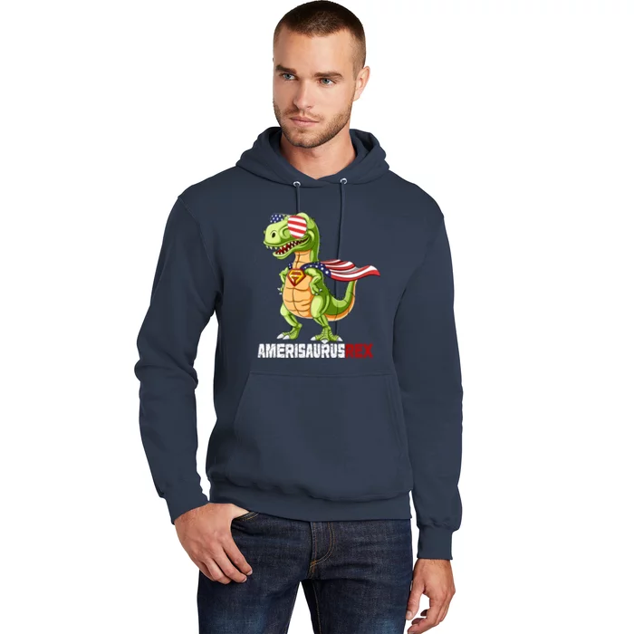 4th of July Dinosaur Amerisaurus T Rex Funny Hoodie