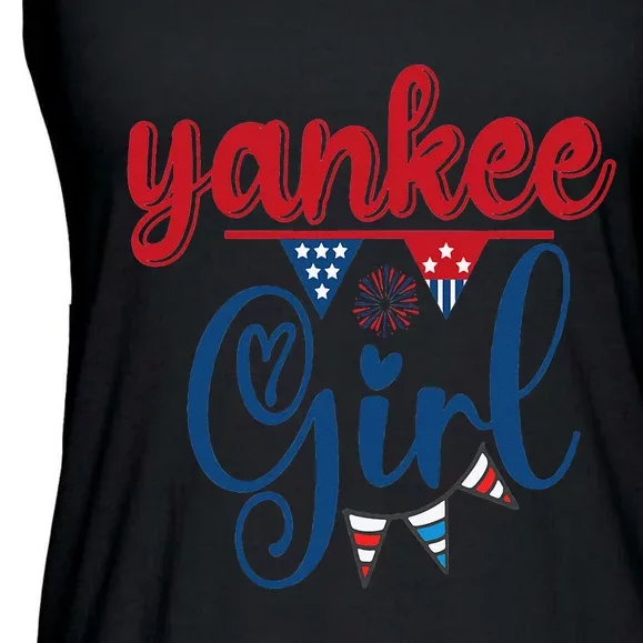 4th Of July Yankee American Flag Fourth Of July Ladies Essential Flowy Tank