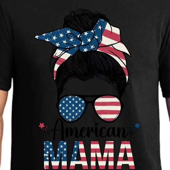 4th Of July American Mama American Flag American Mom Gift Pajama Set