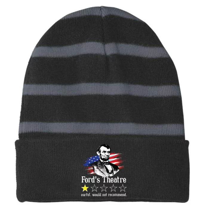 4th Of July Fords Theatre Awful Would Not Recommend Review Striped Beanie with Solid Band