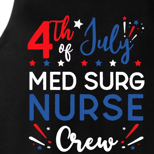 4th of July Med Surg Nurse Crew Stars and Stripes Fireworks Ladies Tri-Blend Wicking Tank