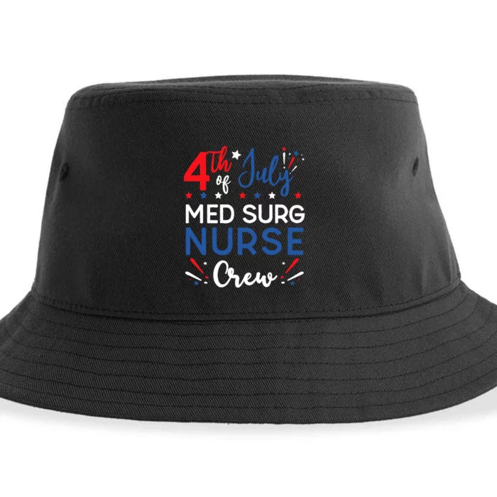 4th of July Med Surg Nurse Crew Stars and Stripes Fireworks Sustainable Bucket Hat