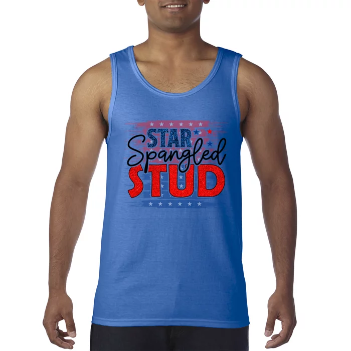 4th Of July Clothes And Accessories Star Spangled Stud Gift Tank Top