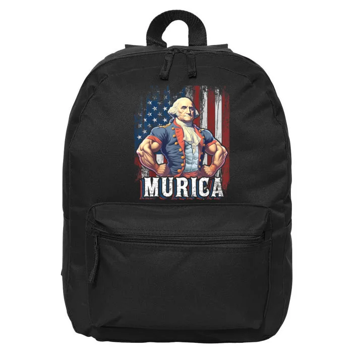 4th Of July Patriotic Funny George Washington July 4th 16 in Basic Backpack