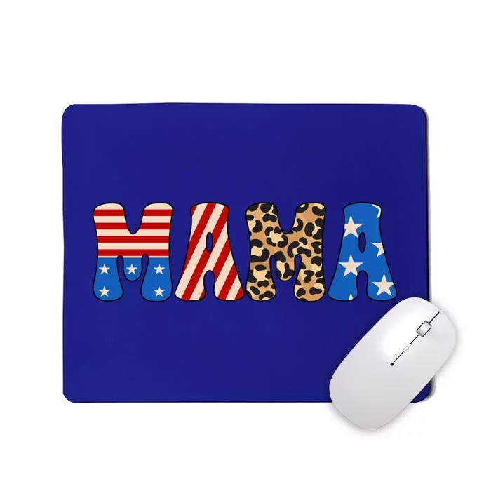 4th Of July American Mama Leopard American Flag American Mom Cute Gift Mousepad