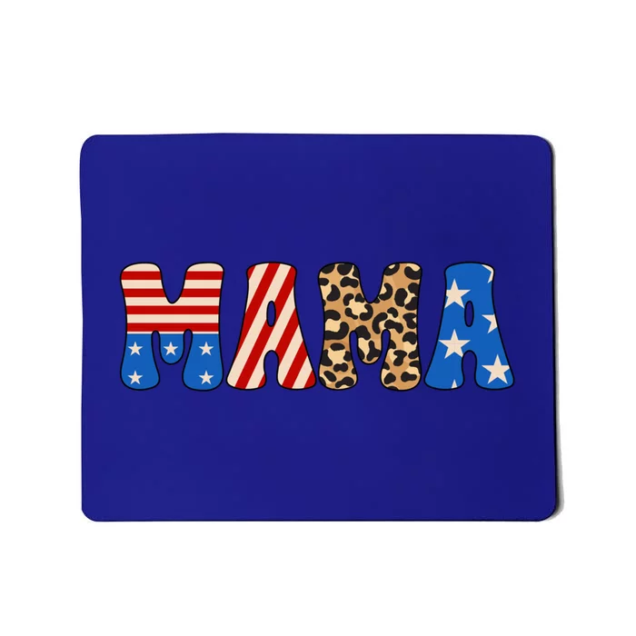 4th Of July American Mama Leopard American Flag American Mom Cute Gift Mousepad