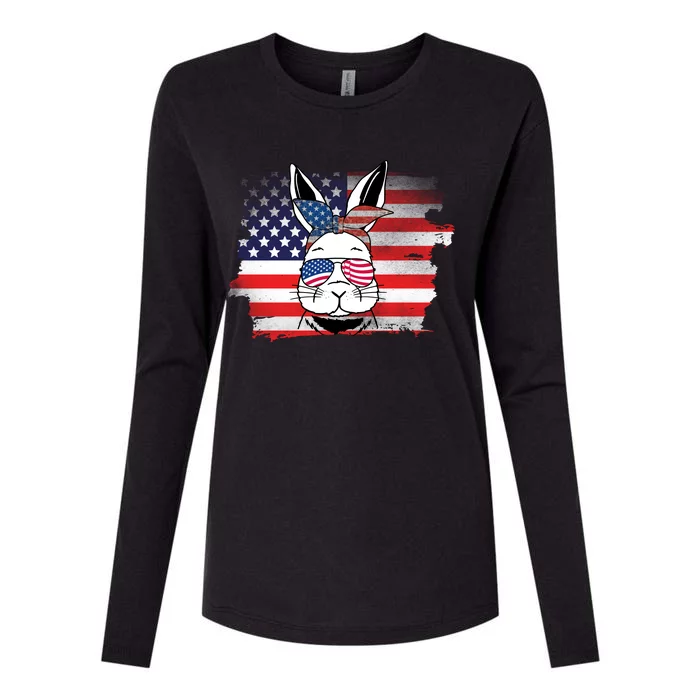 4th Of July Bunny, Funny Fourth Of July Graphic, Plus Size Shirt For Men Women Womens Cotton Relaxed Long Sleeve T-Shirt