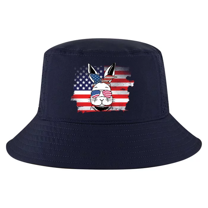 4th Of July Bunny, Funny Fourth Of July Graphic, Plus Size Shirt For Men Women Cool Comfort Performance Bucket Hat