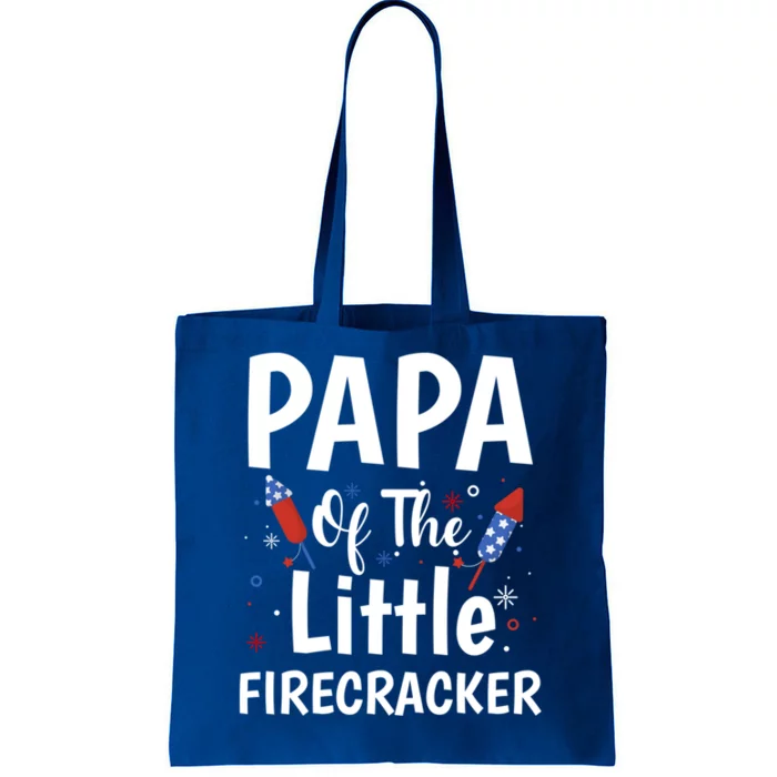 4th Of July Birthday Funny Gift Papa Of The Little Firecracker Gift Tote Bag