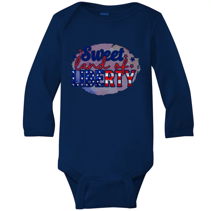 4th Of July Clothes And Accessories Sweet Land Of Liberty Great Gift Baby Long Sleeve Bodysuit