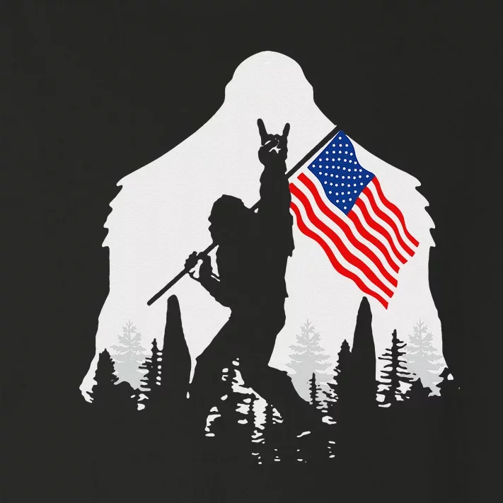 4th of July Bigfoot Sasquatch USA American Flag Toddler Long Sleeve Shirt