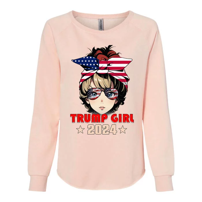 4th Of July Trump 45 47 Trump Girl 2024 Womens California Wash Sweatshirt