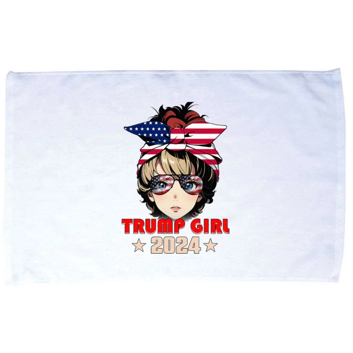 4th Of July Trump 45 47 Trump Girl 2024 Microfiber Hand Towel