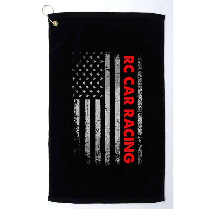 4th Of July RC Car Racer Vintage American Flag RC Car Racing Platinum Collection Golf Towel