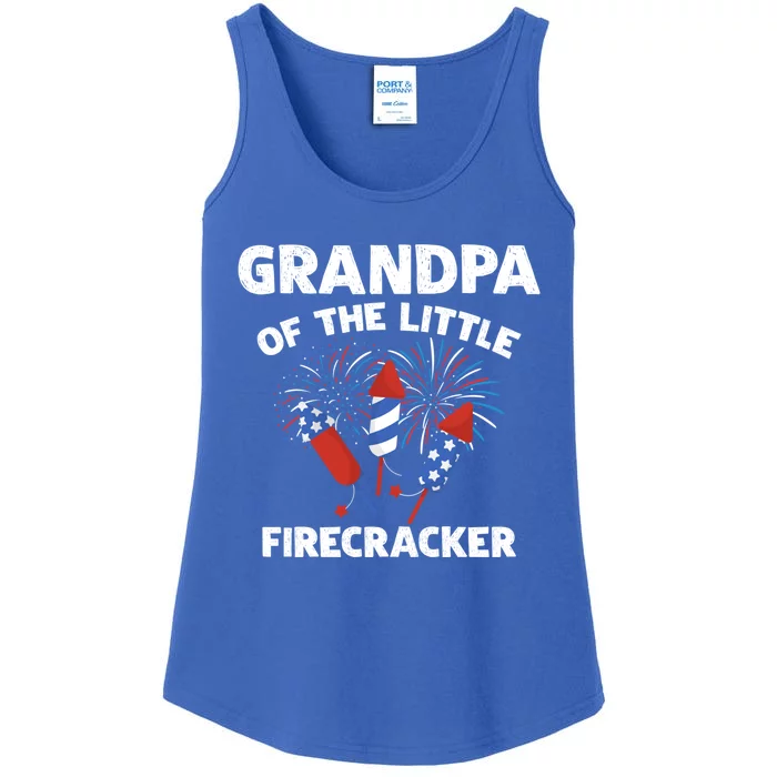 4th Of July Birthday Grandpa Of The Little Firecracker Funny Gift Meaningful Gif Ladies Essential Tank