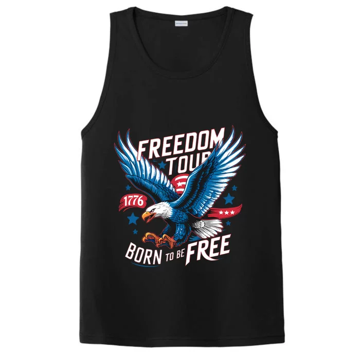 4th Of July Freedom Born To Be Free Performance Tank