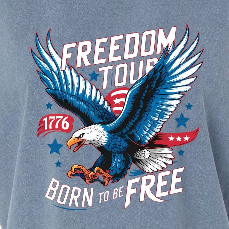 4th Of July Freedom Born To Be Free Garment-Dyed Women's Muscle Tee