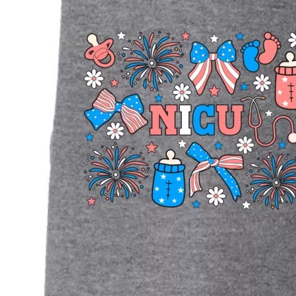 4th Of July Nicu Nurse Doodles Doggie 3-End Fleece Hoodie