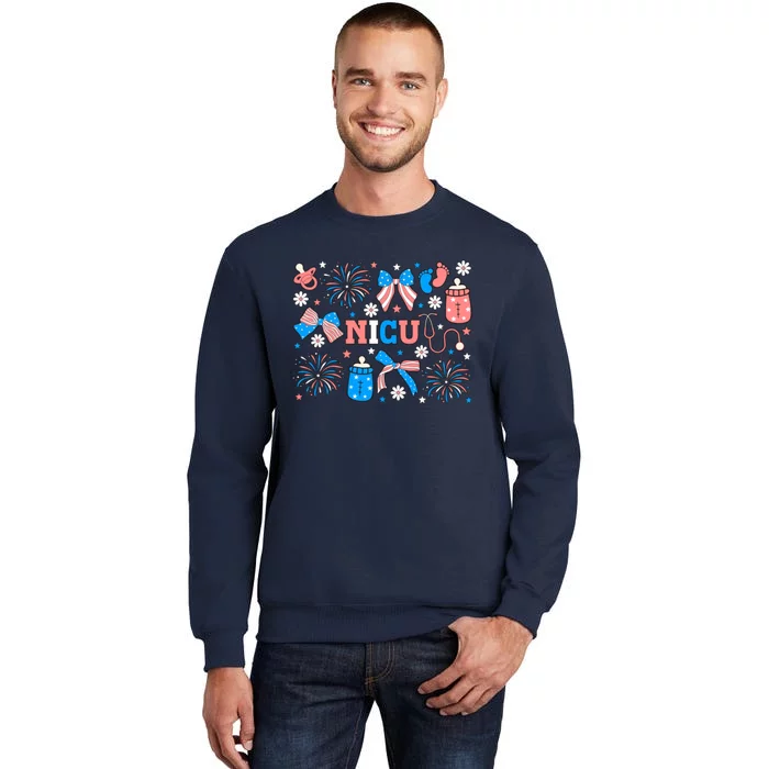 4th Of July Nicu Nurse Doodles Tall Sweatshirt