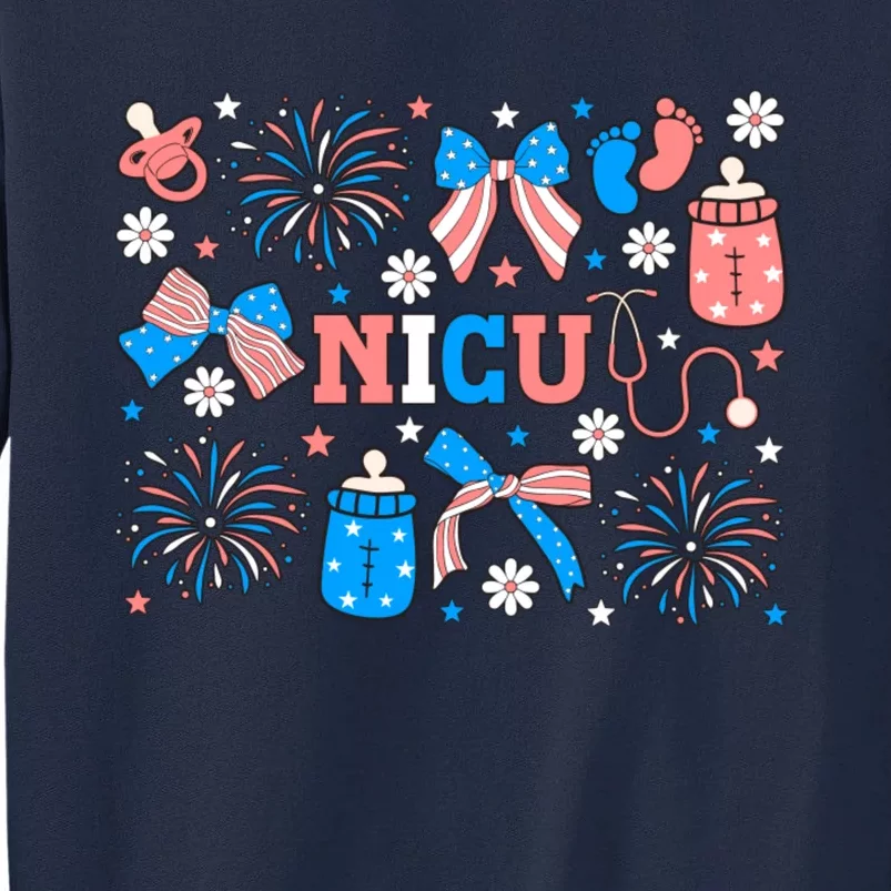 4th Of July Nicu Nurse Doodles Tall Sweatshirt