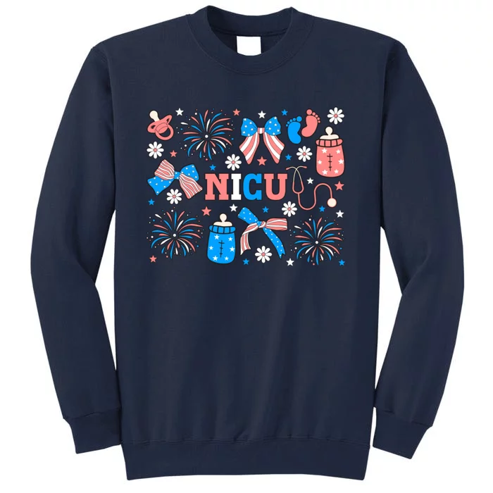 4th Of July Nicu Nurse Doodles Tall Sweatshirt