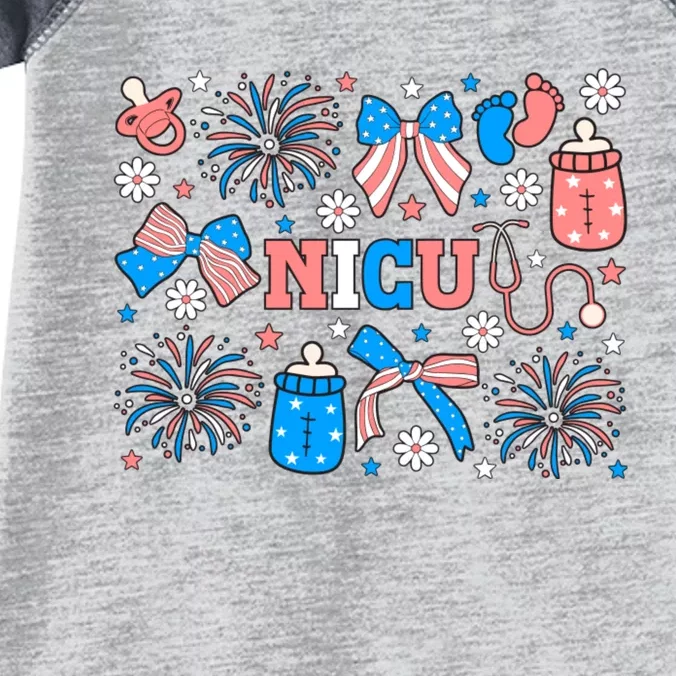 4th Of July Nicu Nurse Doodles Infant Baby Jersey Bodysuit