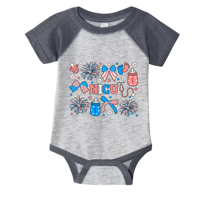 4th Of July Nicu Nurse Doodles Infant Baby Jersey Bodysuit