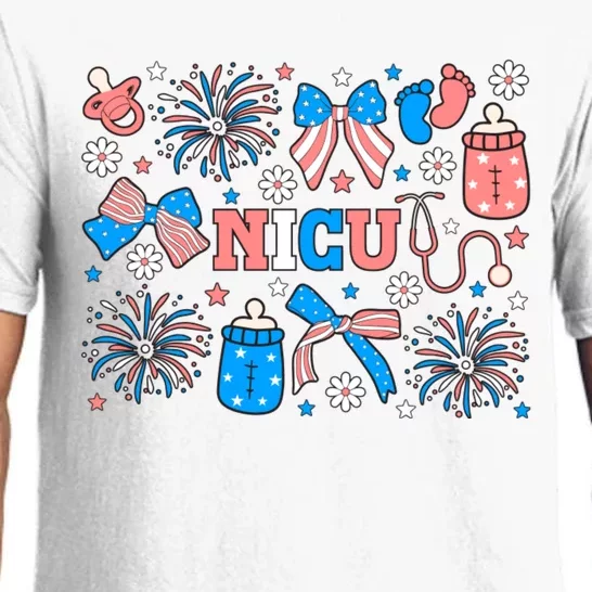 4th Of July Nicu Nurse Doodles Pajama Set