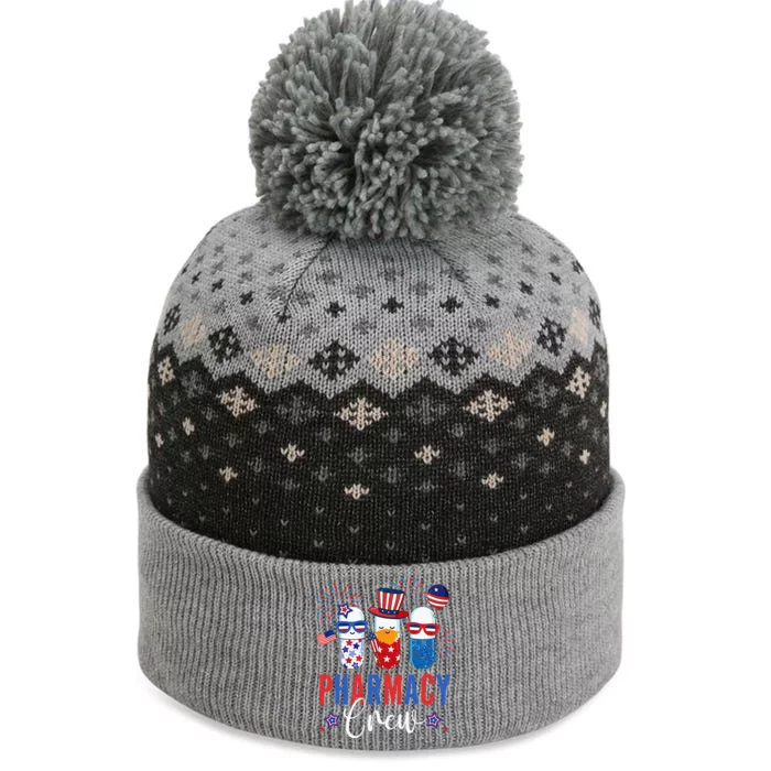 4th Of July Pharmacy Crew Cute Pills American Patriotic Firecracker Gift The Baniff Cuffed Pom Beanie