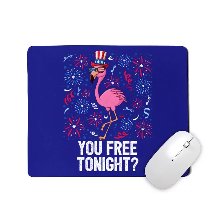 4th Of July You Free Tonight Flamingo American Flag Usa Cute Gift Mousepad