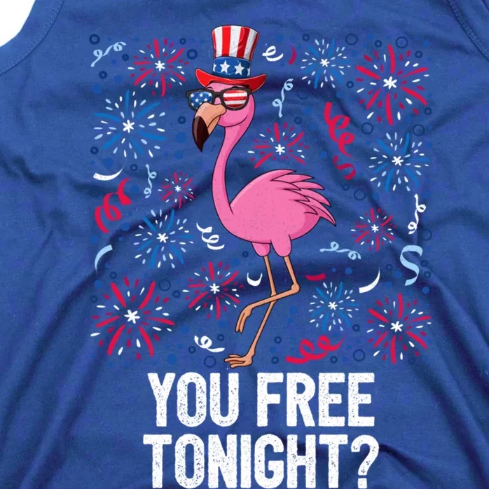 4th Of July You Free Tonight Flamingo American Flag Usa Cute Gift Tank Top