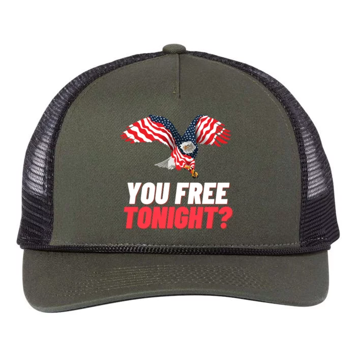 4th Of July You Free Tonight Funny Gift Retro Rope Trucker Hat Cap