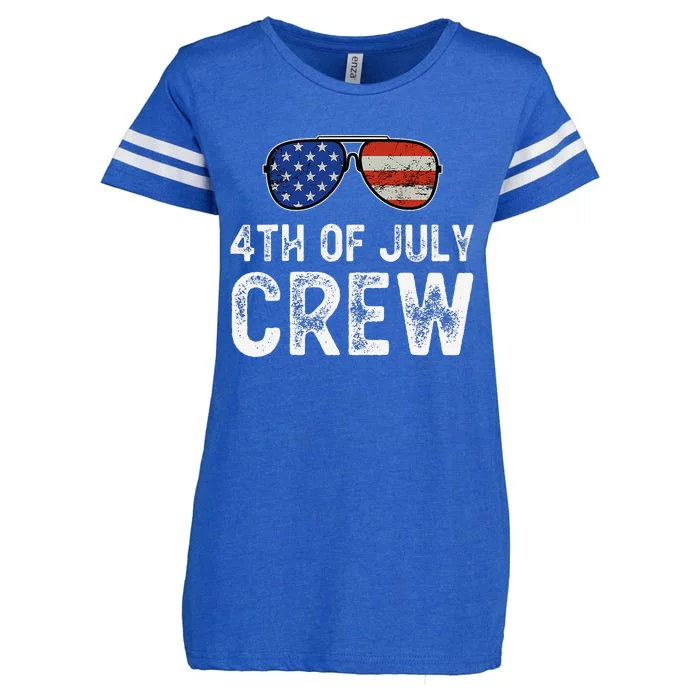 4th of July Crew Matching Family Outfits Enza Ladies Jersey Football T-Shirt