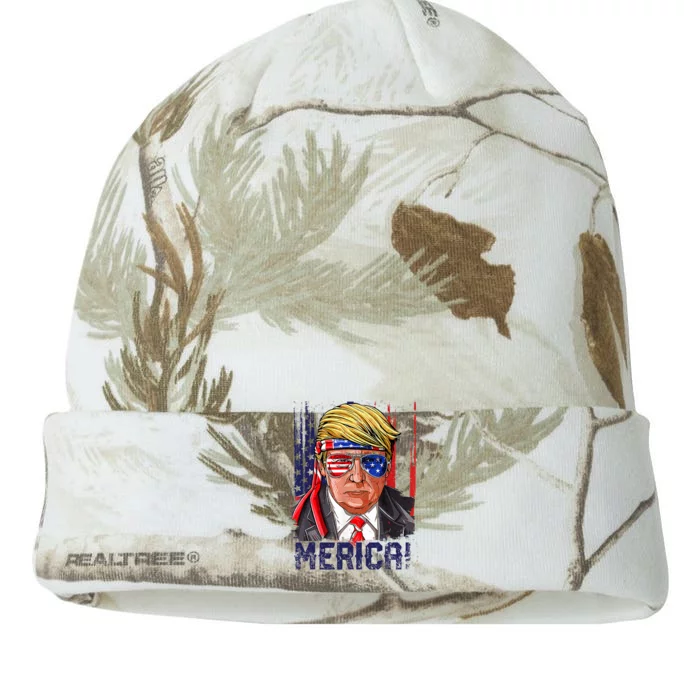 4th Of July Merica Trump Shirt USA American Flag Vintage Kati - 12in Camo Beanie