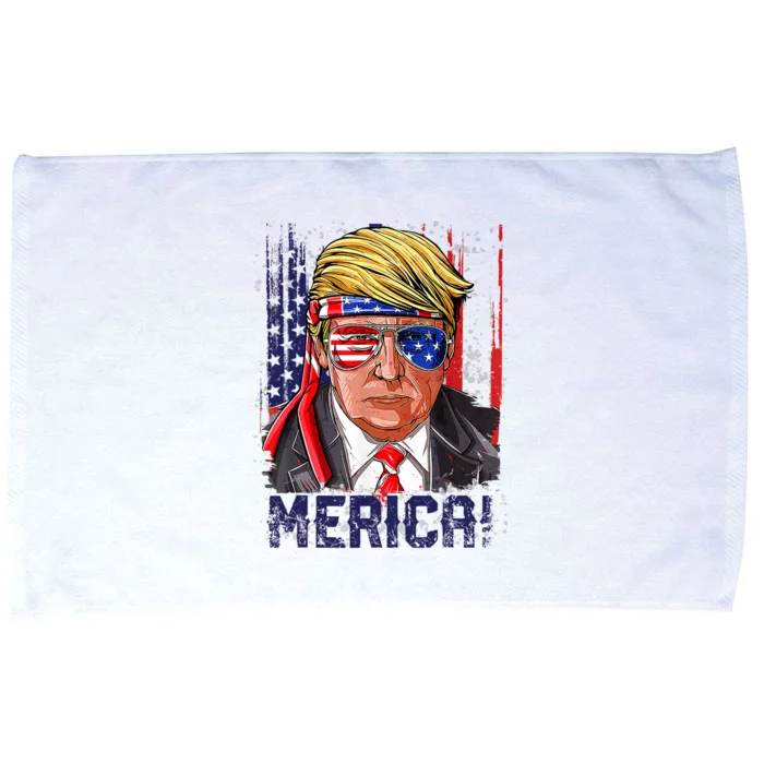 4th Of July Merica Trump Shirt USA American Flag Vintage Microfiber Hand Towel