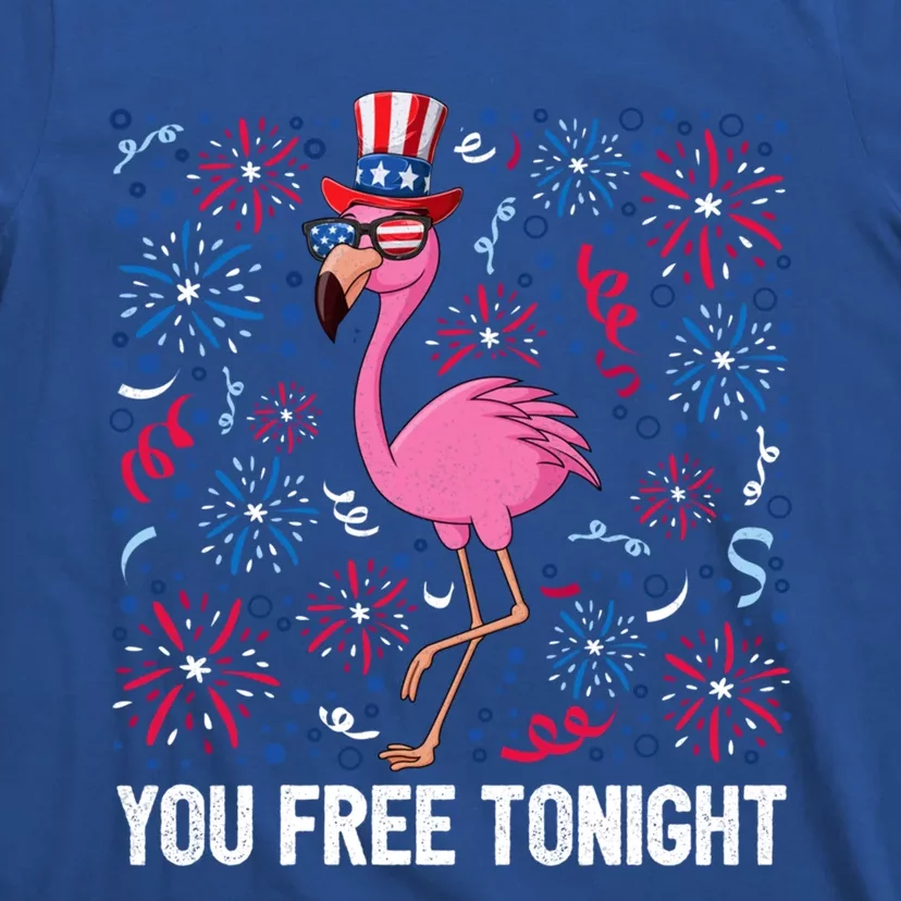 4th Of July You Free Tonight Flamingo Bird Usa Flag Freedom Cute Gift T-Shirt