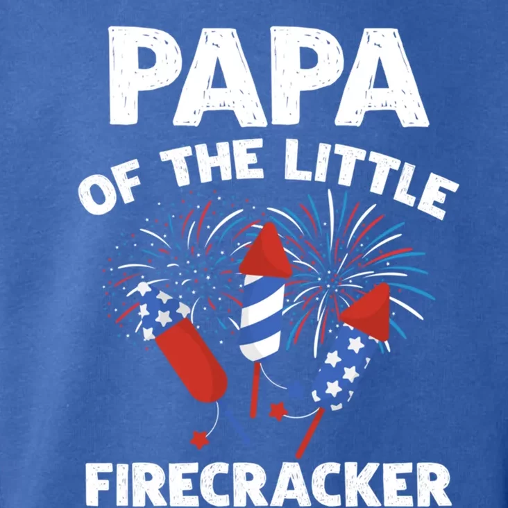 4th Of July Birthday Papa Of The Little Firecracker Funny Gift Toddler Hoodie