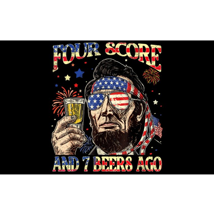 4th Of July Drinking Beer Patriot Four Score And 7 Beers Ago Bumper Sticker