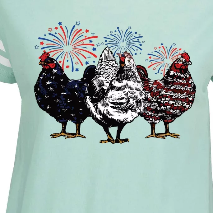 4th Of July Chicken Fourth Of July Patriotic Mom Enza Ladies Jersey Football T-Shirt