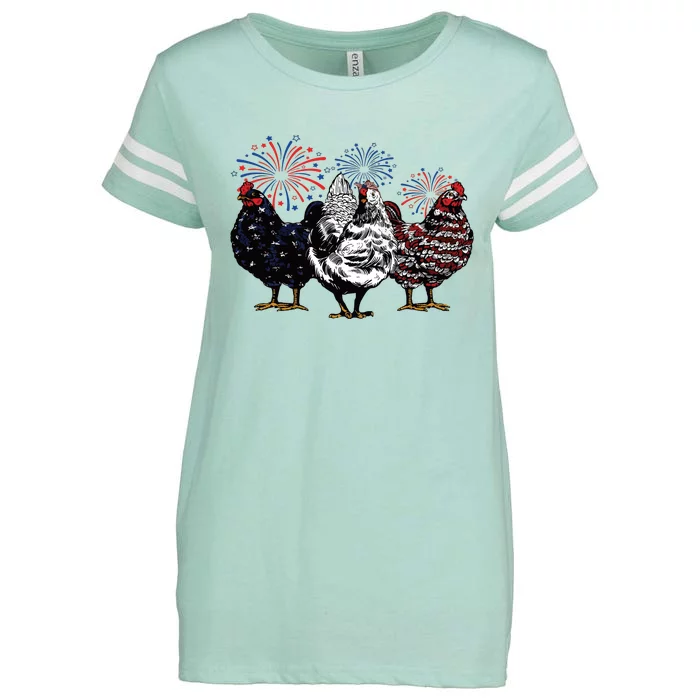 4th Of July Chicken Fourth Of July Patriotic Mom Enza Ladies Jersey Football T-Shirt