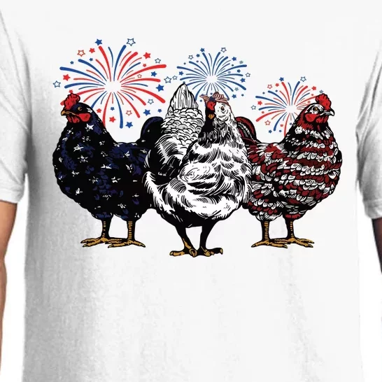 4th Of July Chicken Fourth Of July Patriotic Mom Pajama Set