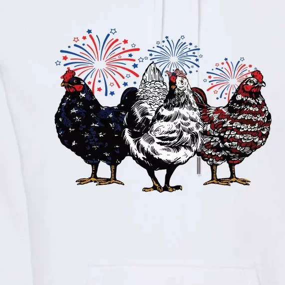 4th Of July Chicken Fourth Of July Patriotic Mom Premium Hoodie