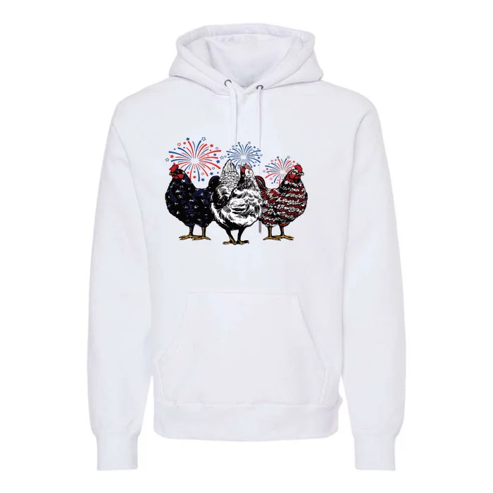 4th Of July Chicken Fourth Of July Patriotic Mom Premium Hoodie