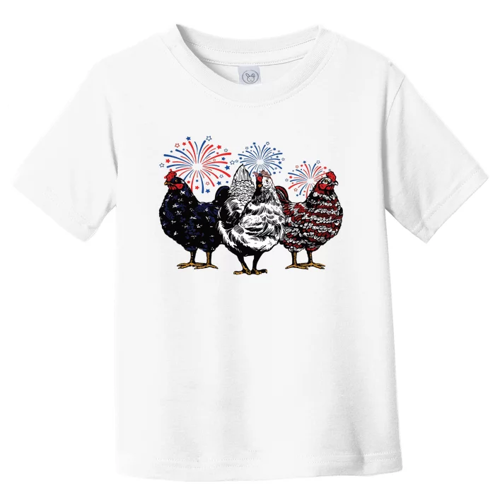 4th Of July Chicken Fourth Of July Patriotic Mom Toddler T-Shirt