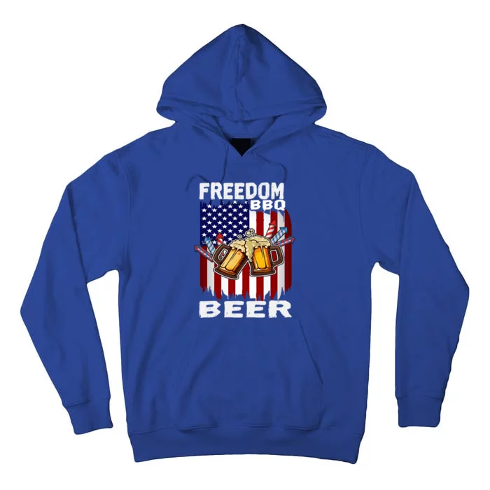 4th Of July Bbq Beer Freedom Day Ing Us Flag Patriotic Gift Tall Hoodie