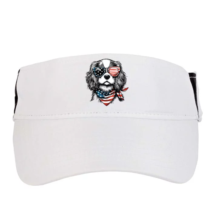 4th Of July With Cavalier King Charles Spaniel Dog Adult Drive Performance Visor