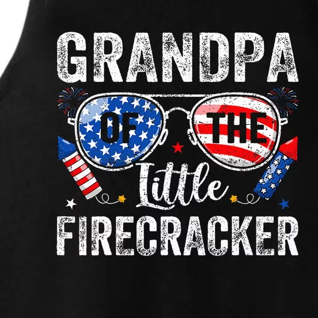 4th Of July Birthday Grandpa Of The Little Firecracker Ladies Tri-Blend Wicking Tank