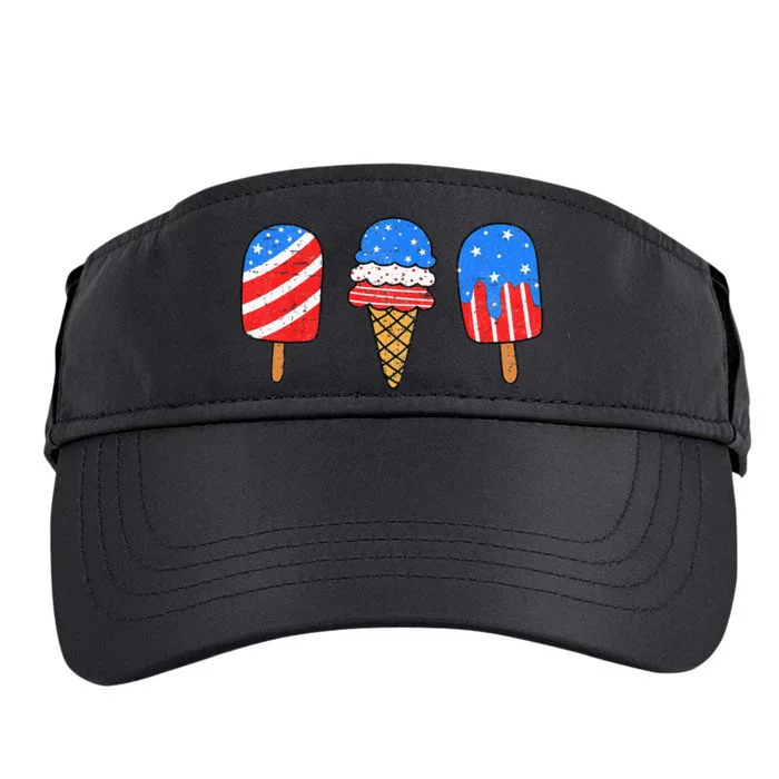 4th Of July Ice Pops Red White Blue American Flag Adult Drive Performance Visor