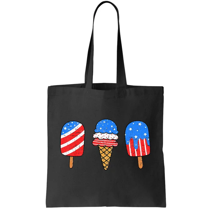 4th Of July Ice Pops Red White Blue American Flag Tote Bag